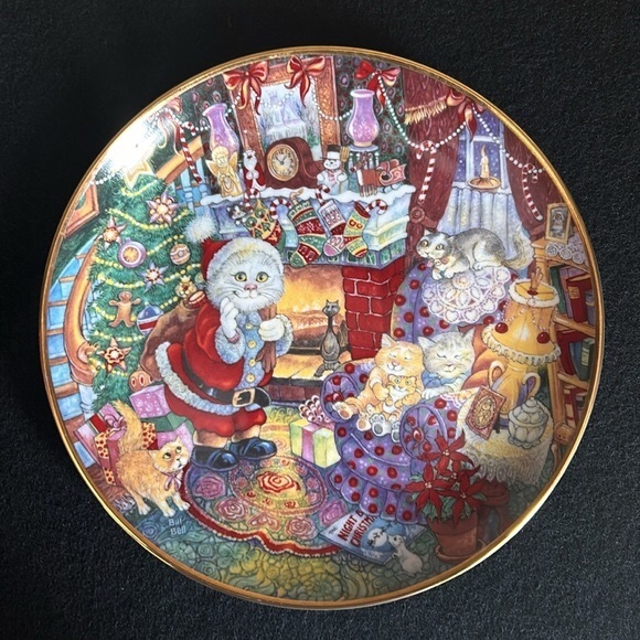Franklin Mint Heirloom - Bill Bell Limited Edition Not a Creature Was Purring - Picture 1 of 3